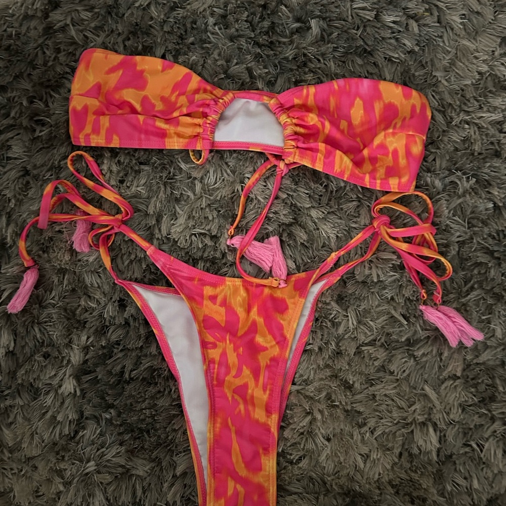 SHEIN Pink and Orange Bikini